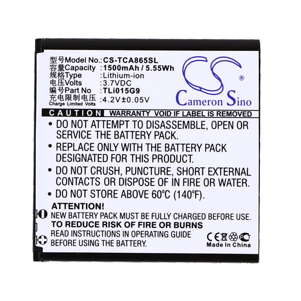 Batteria del telefono cellulare TCL CS-TCA865SL