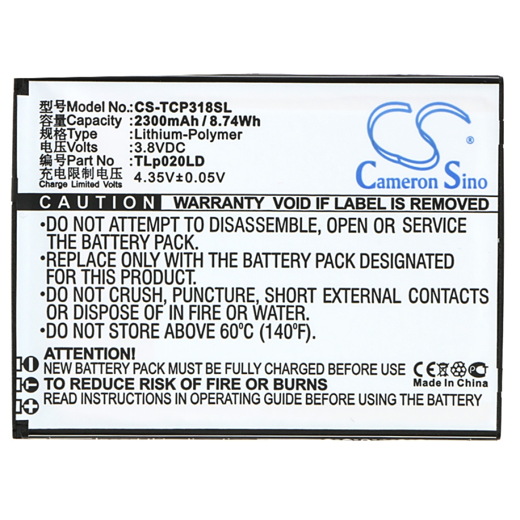Batteria del telefono cellulare TCL CS-TCP318SL