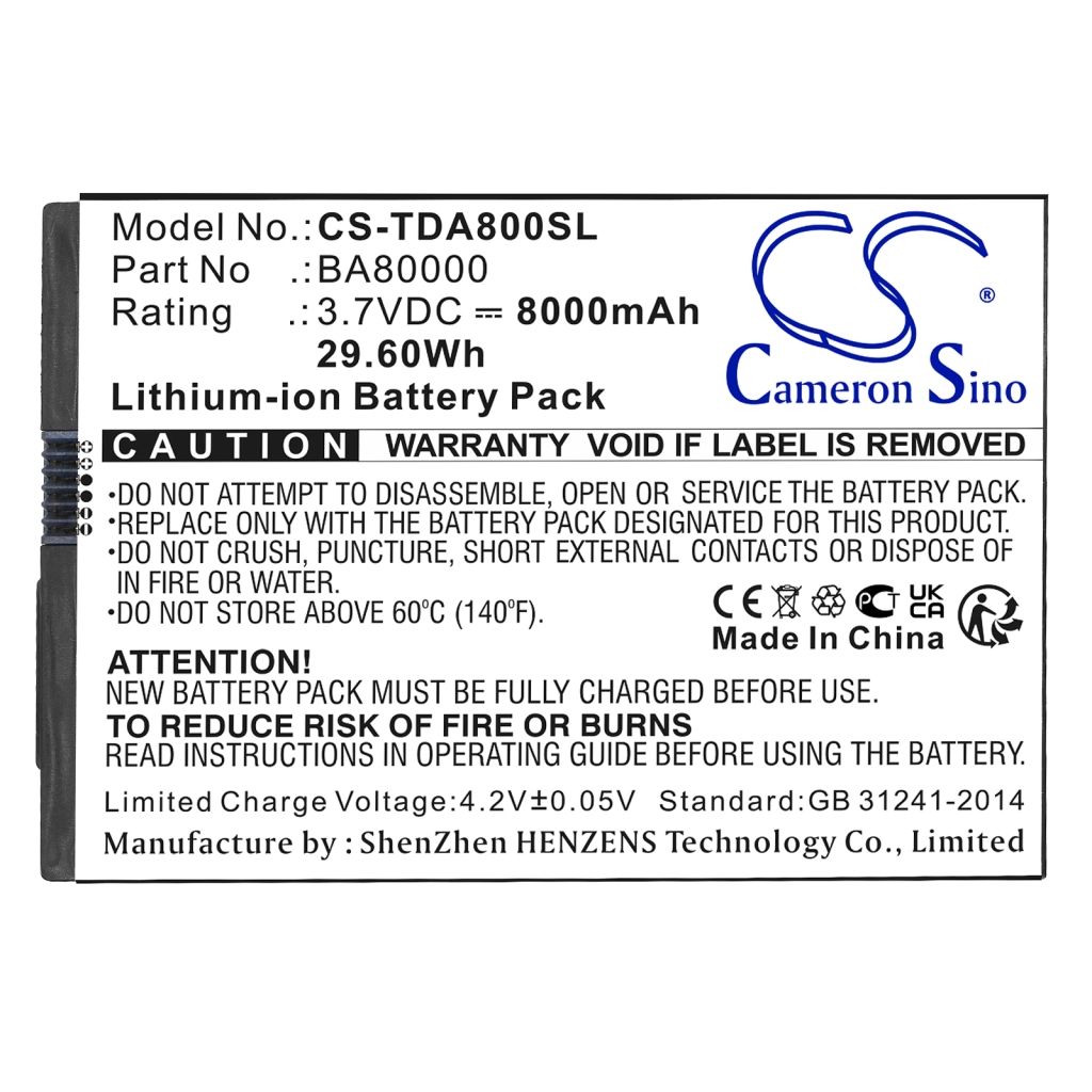 Batteria compressa Touch dynamic Quest 7 (CS-TDA800SL)