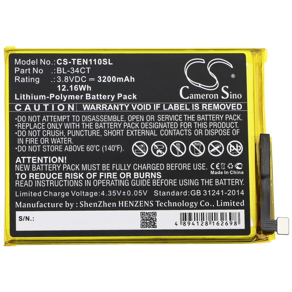 Batteria del telefono cellulare Tecno CS-TEN110SL