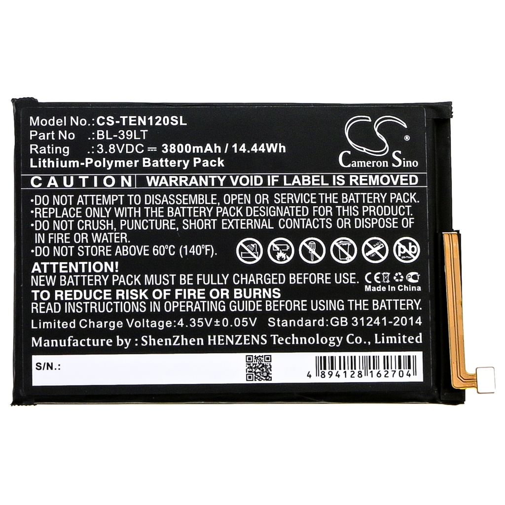 Batteria del telefono cellulare Tecno CS-TEN120SL