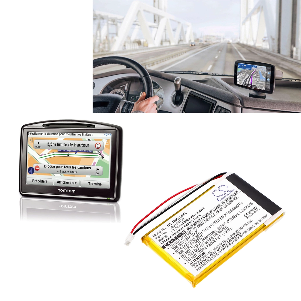 Batteria GPS, navigatore TomTom GO7000 HD (CS-TMG700SL)