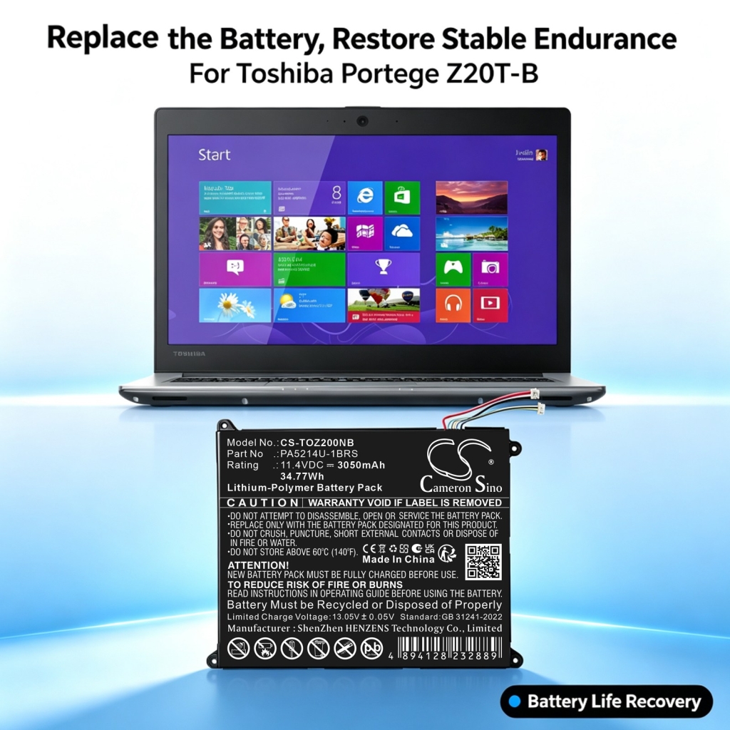 Batterie compatibile con Toshiba Portege WT20-B WT20-B-106 Z20T-B CS-TOZ200NB