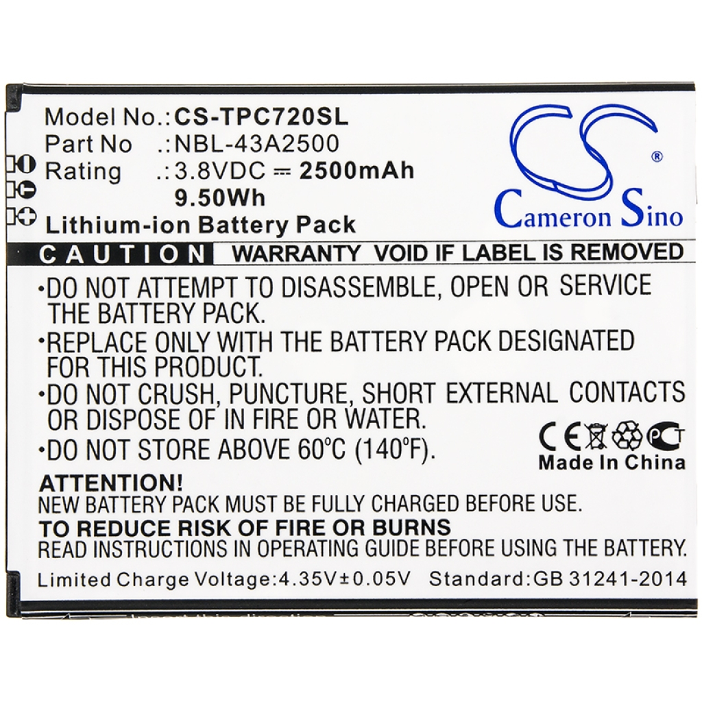 Sostituzione della batteria compatibile per TP-Link NBL-43A2500