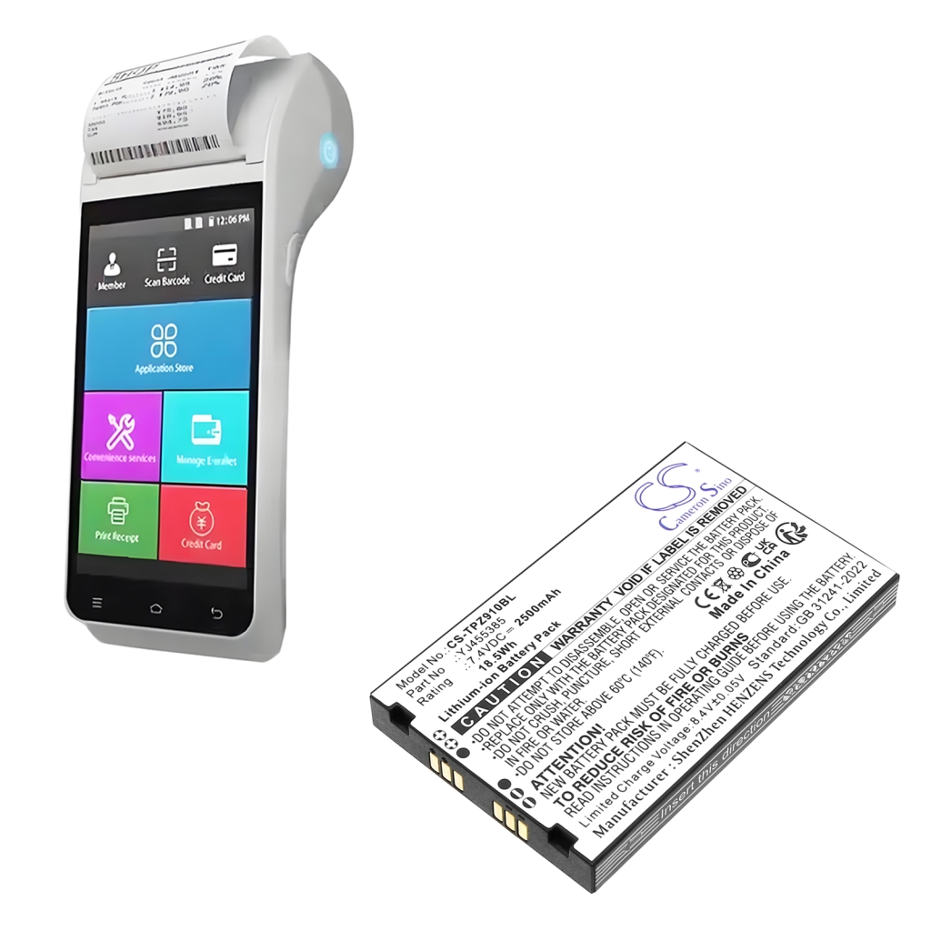 Batterie Terminale di pagamento Batteria CS-TPZ910BL