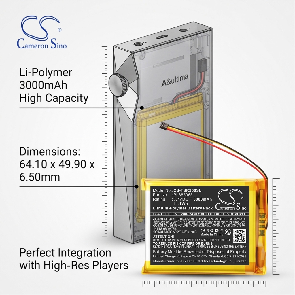 Batteria compatibile con Astell&kern CS-TSR250SL