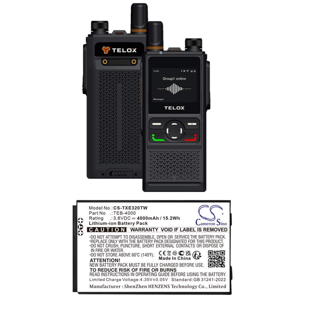 Batteria radio bidirezionale Telox CS-TXE320TW