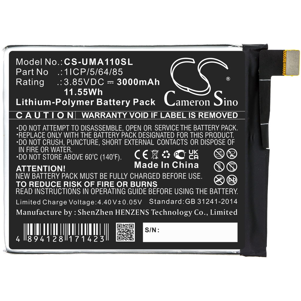 Sostituzione della batteria compatibile per Umi 1ICP/5/64/85