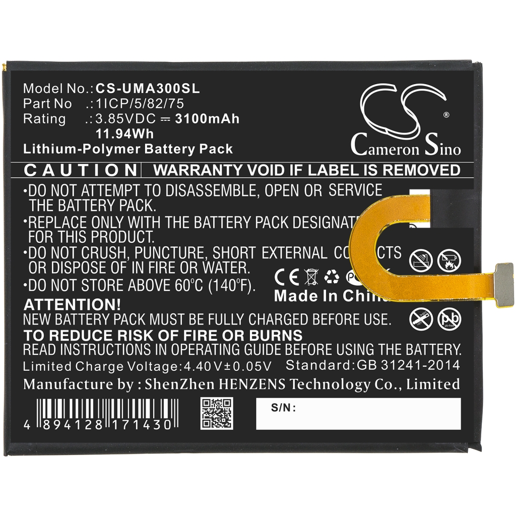 Sostituzione della batteria compatibile per Umi 1ICP/5/82/75