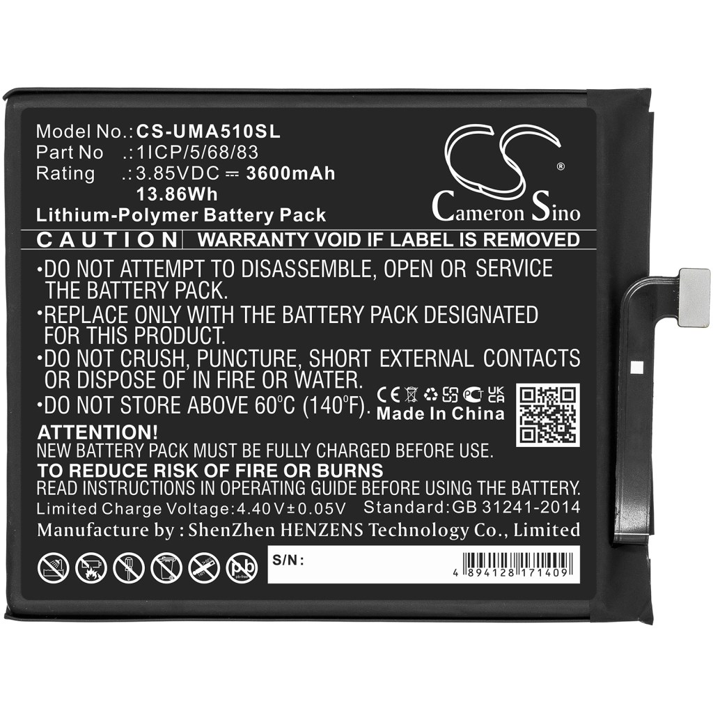 Batterie Batteria del telefono cellulare CS-UMA510SL