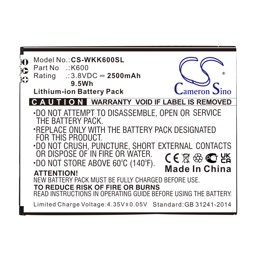 Batteria del telefono cellulare Wiko CS-WKK600SL