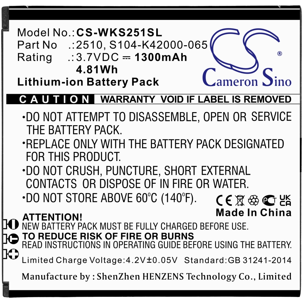 Batteria del telefono cellulare Wiko CS-WKS251SL
