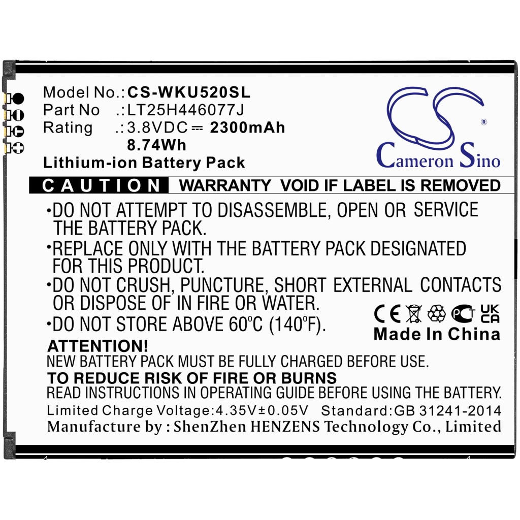 Batteria del telefono cellulare Wiko CS-WKU520SL