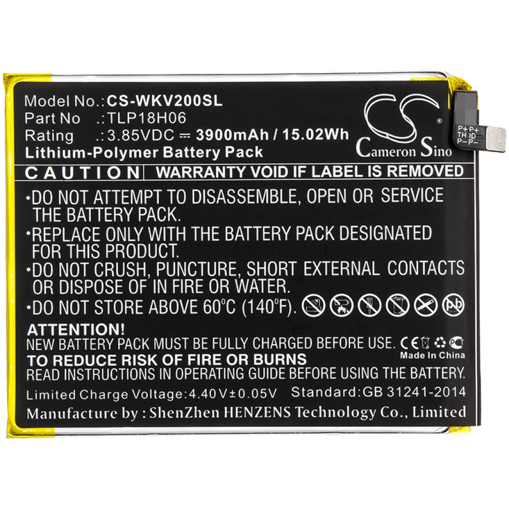 Batteria del telefono cellulare Wiko CS-WKV200SL