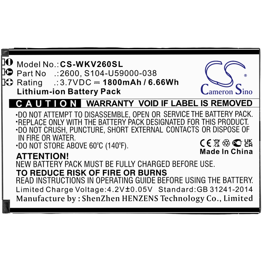 Batteria del telefono cellulare Wiko CS-WKV260SL
