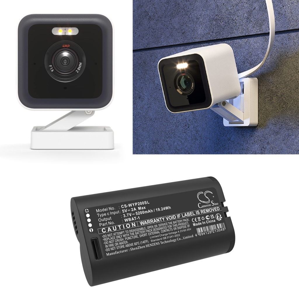 Batteria per telecamera di sicurezza domestica Wyze Pro 2k (CS-WYP200SL)
