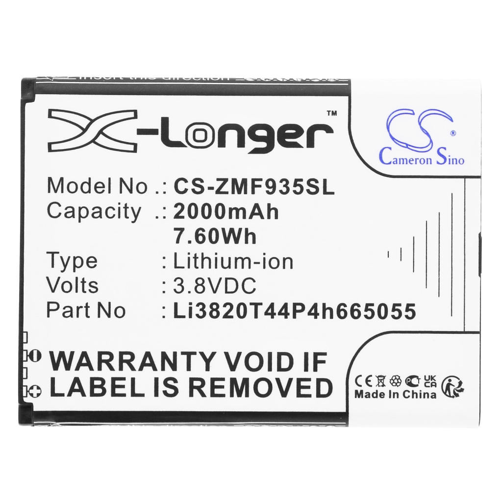 Sostituzione della batteria compatibile per ZTE LI3820T44P4H665055