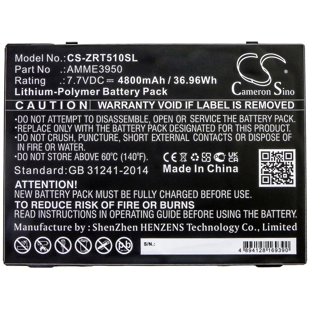 Sostituzione della batteria compatibile per Zebra AMME3950