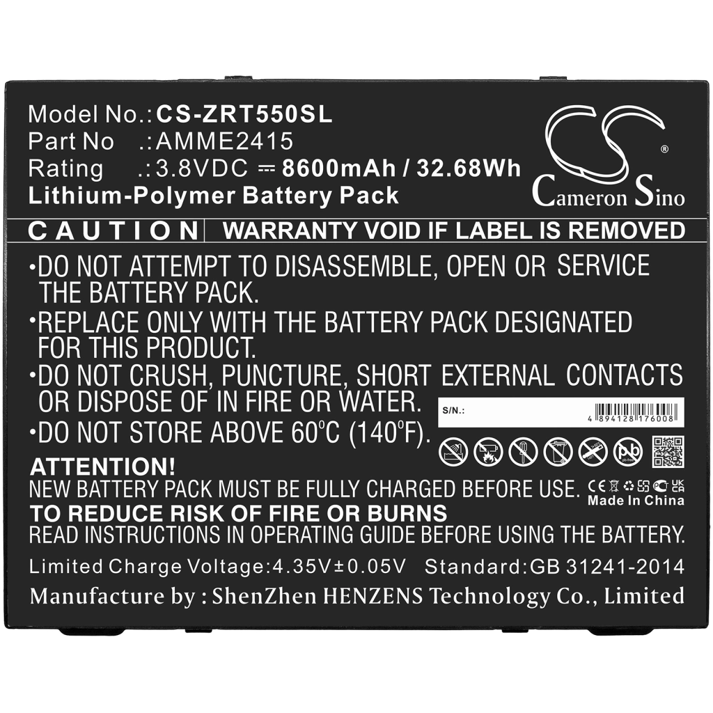 Batterie Batteria compressa CS-ZRT550SL