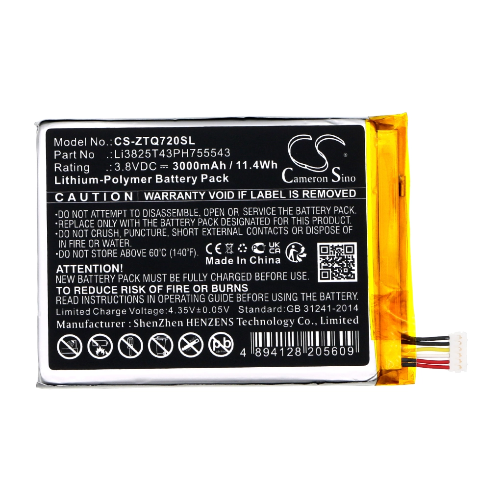 Batteria per telecamera di sicurezza domestica Zte CS-ZTQ720SL