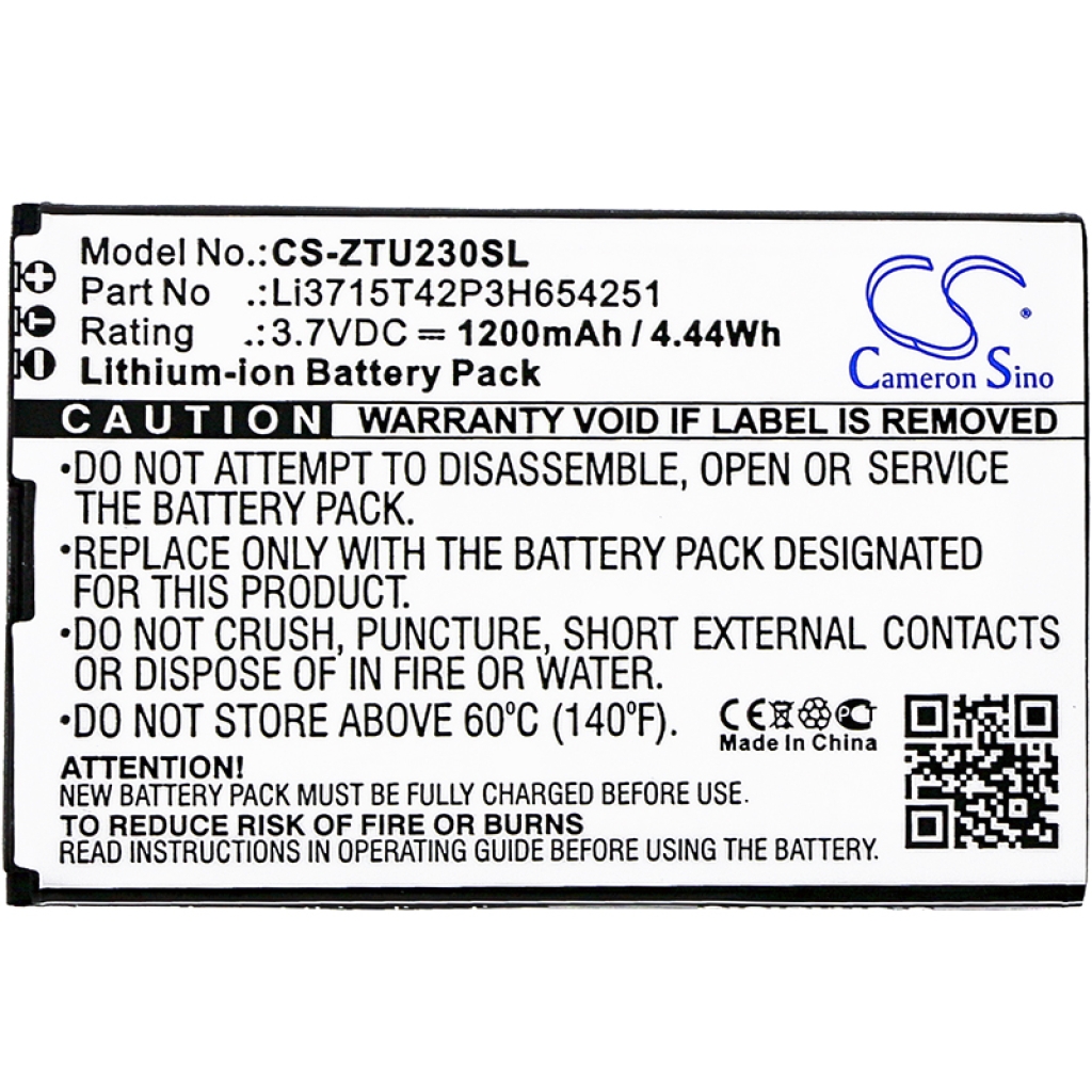 Batterie Sostituisce Li3714T42P3H654251