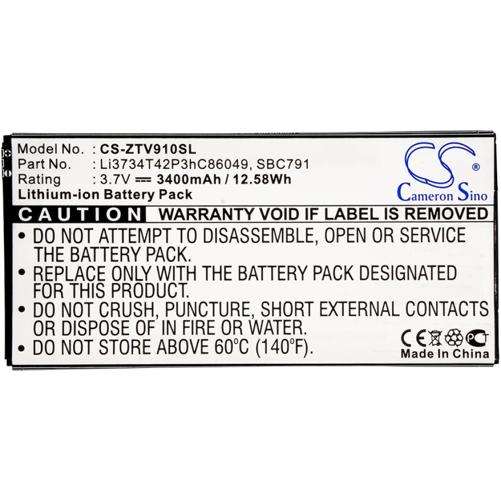 Sostituzione della batteria compatibile per ZTE LI3734T42P3HC86049,SBC791