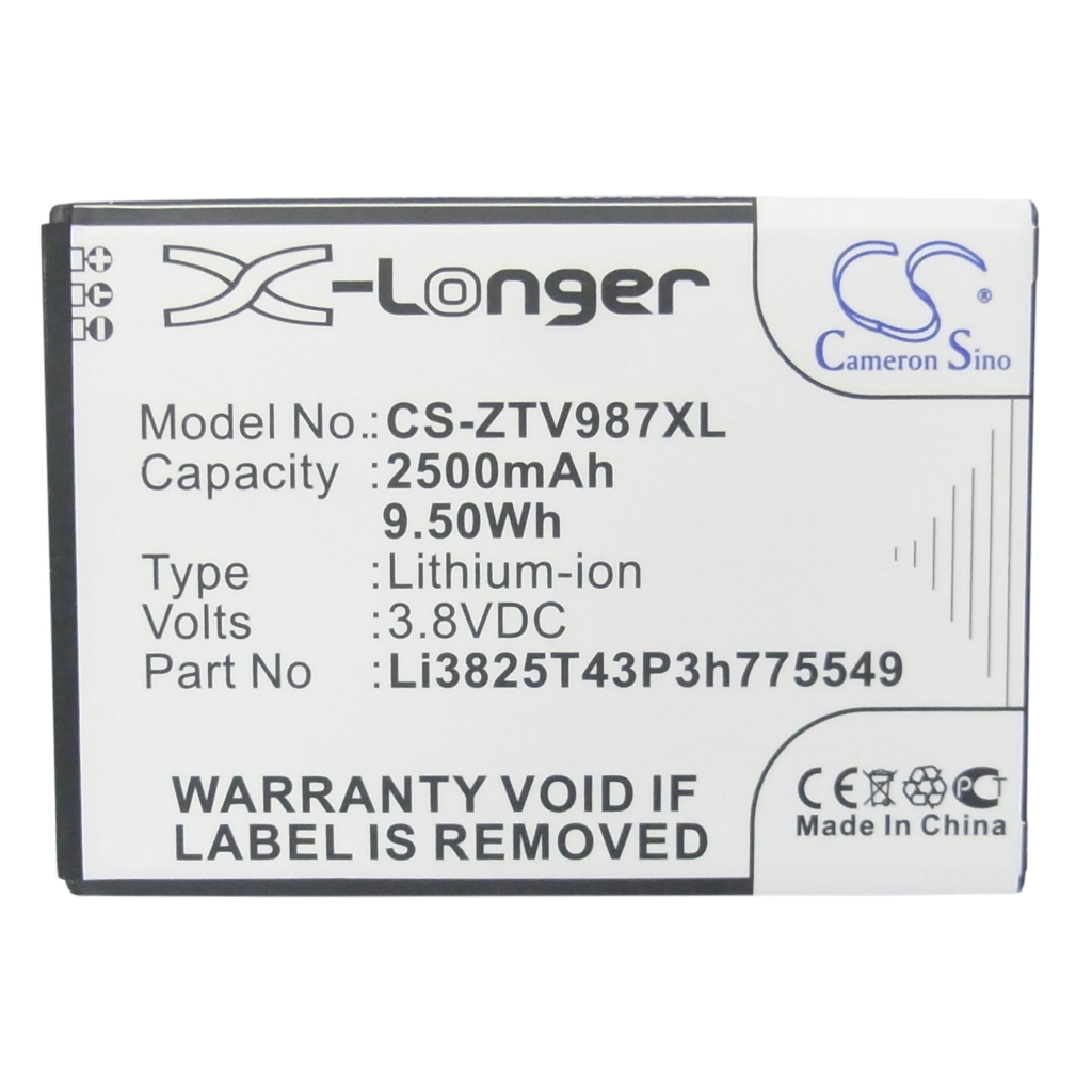 Batterie Batteria del telefono cellulare CS-ZTV987XL