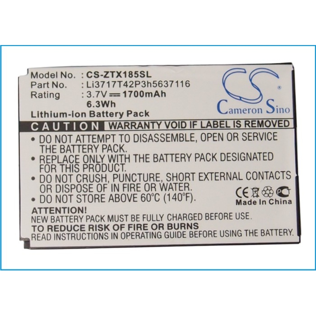 Mobile Phone Battery ZTE X185