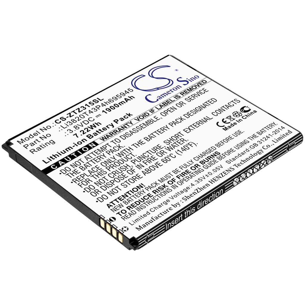 Batteria del telefono cellulare ZTE CS-ZTZ315SL