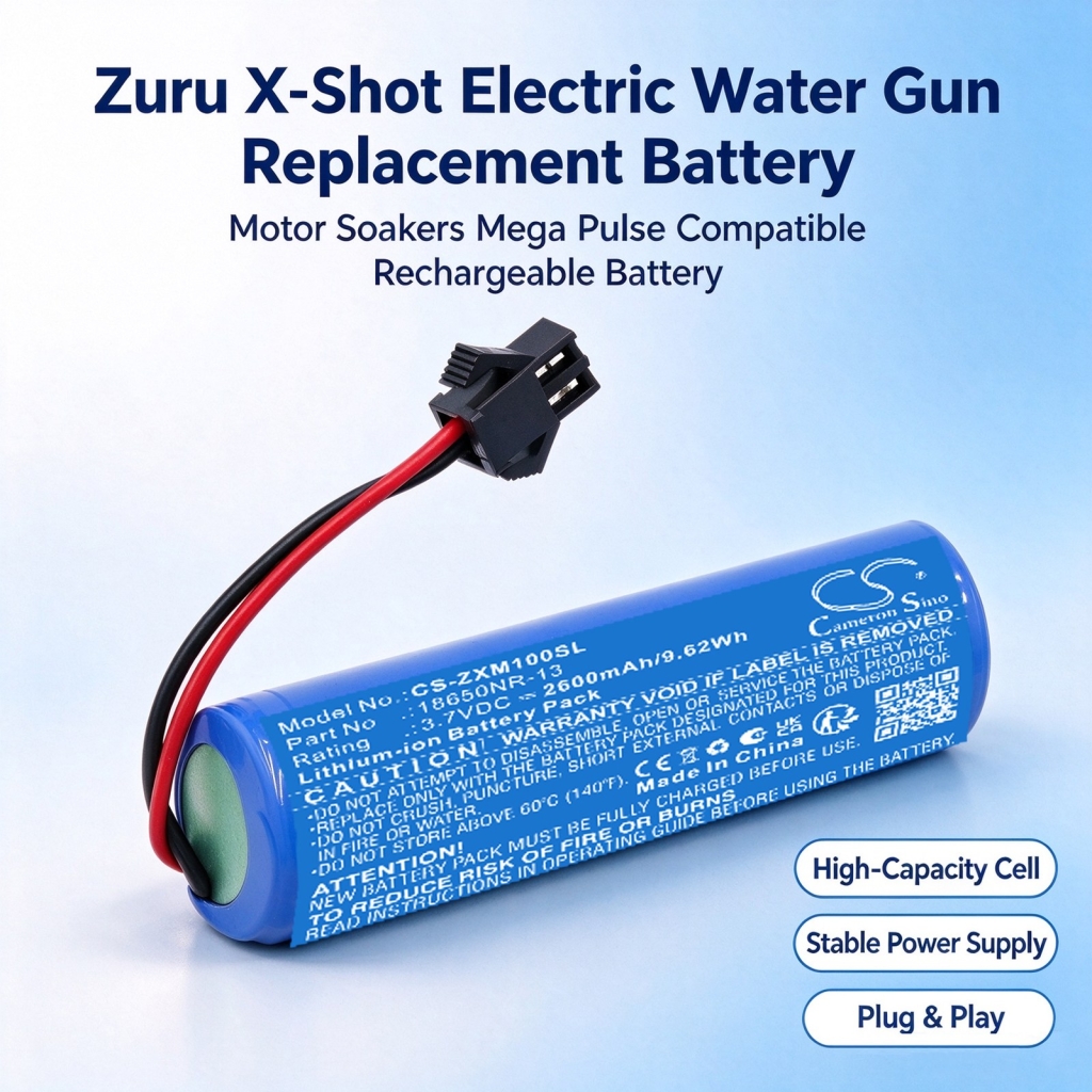 Batterie compatibile con Zuru X-Shot Motor Soakers Mega Pulse Water Gun CS-ZXM100SL